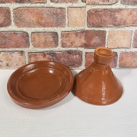Tagine Clay Pot Earthenware Terracotta Traditional Moroccan Food 2-Piece - Picture 5 of 17